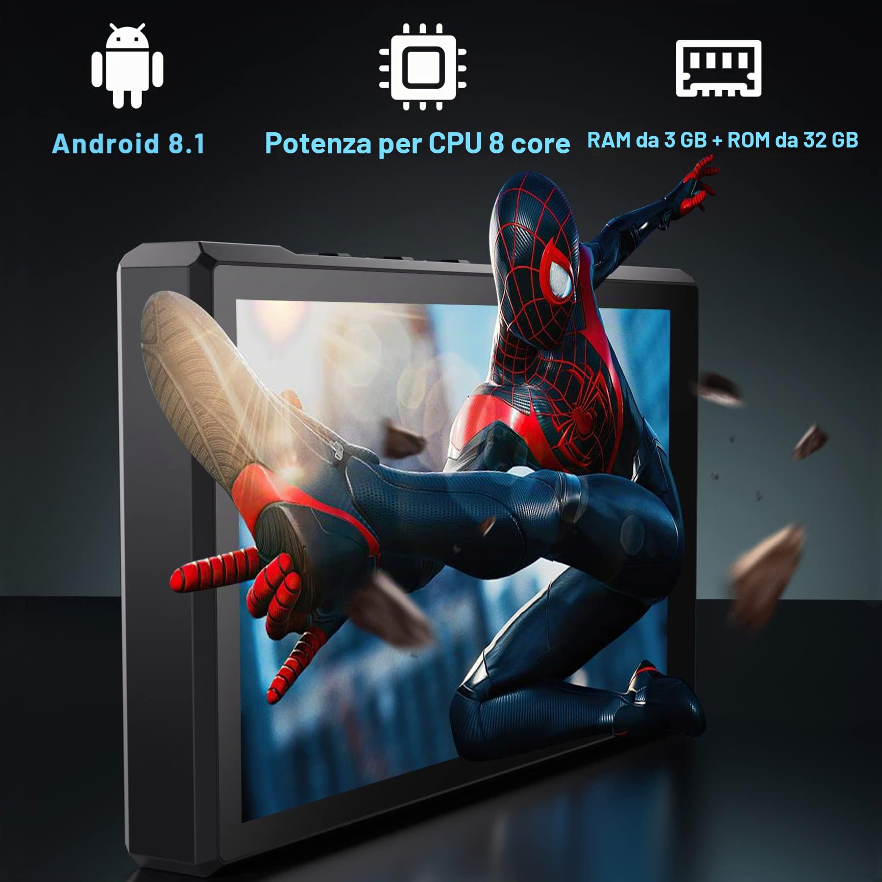 Lettore MP3 da 3 + 96 GB con Bluetooth, Supporta APK Scaricato, Batteria 5000 mAh Preinstallata Spotify, Audible e 5.0" IPS, MTK8 Core, Alloggiamento in Alluminio CNC fino a 1 TB