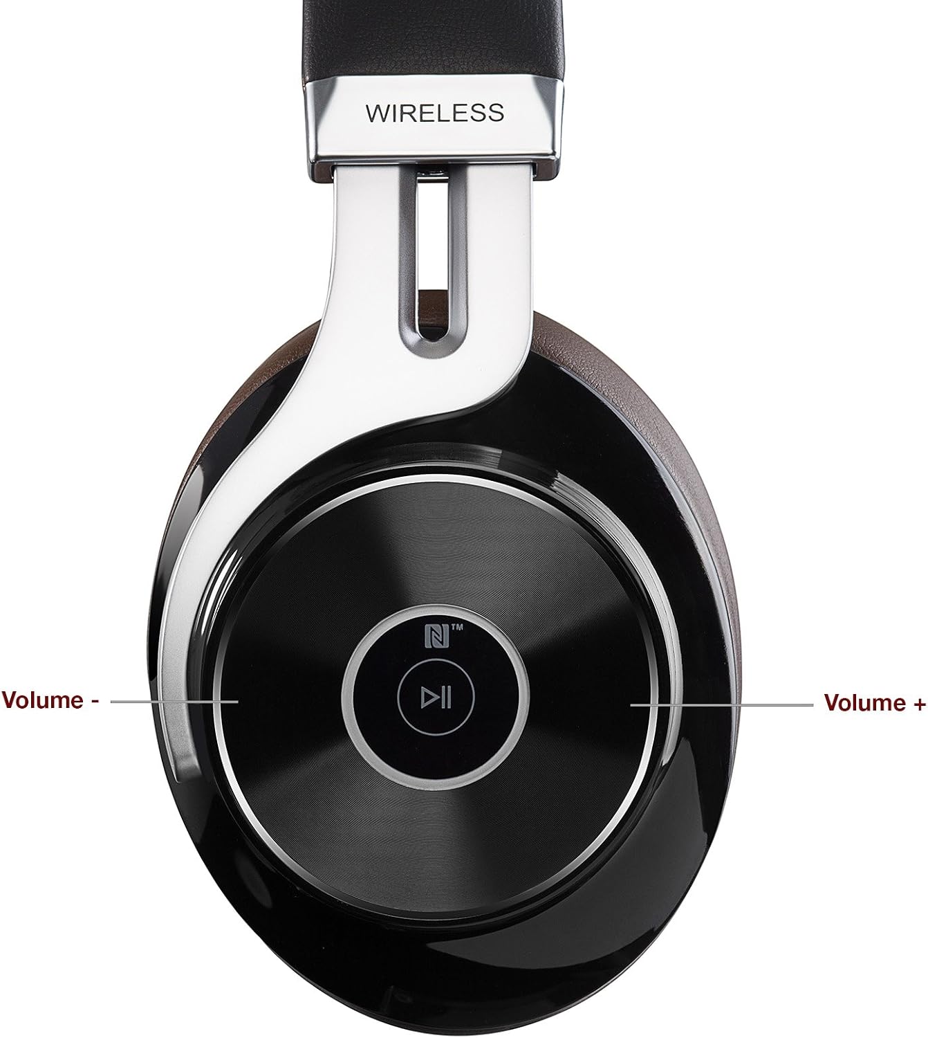 Edifier W855BT Bluetooth Headphones - Over-Ear Stereo Wireless Headphone with Microphone and Volume Control - Brown/Black