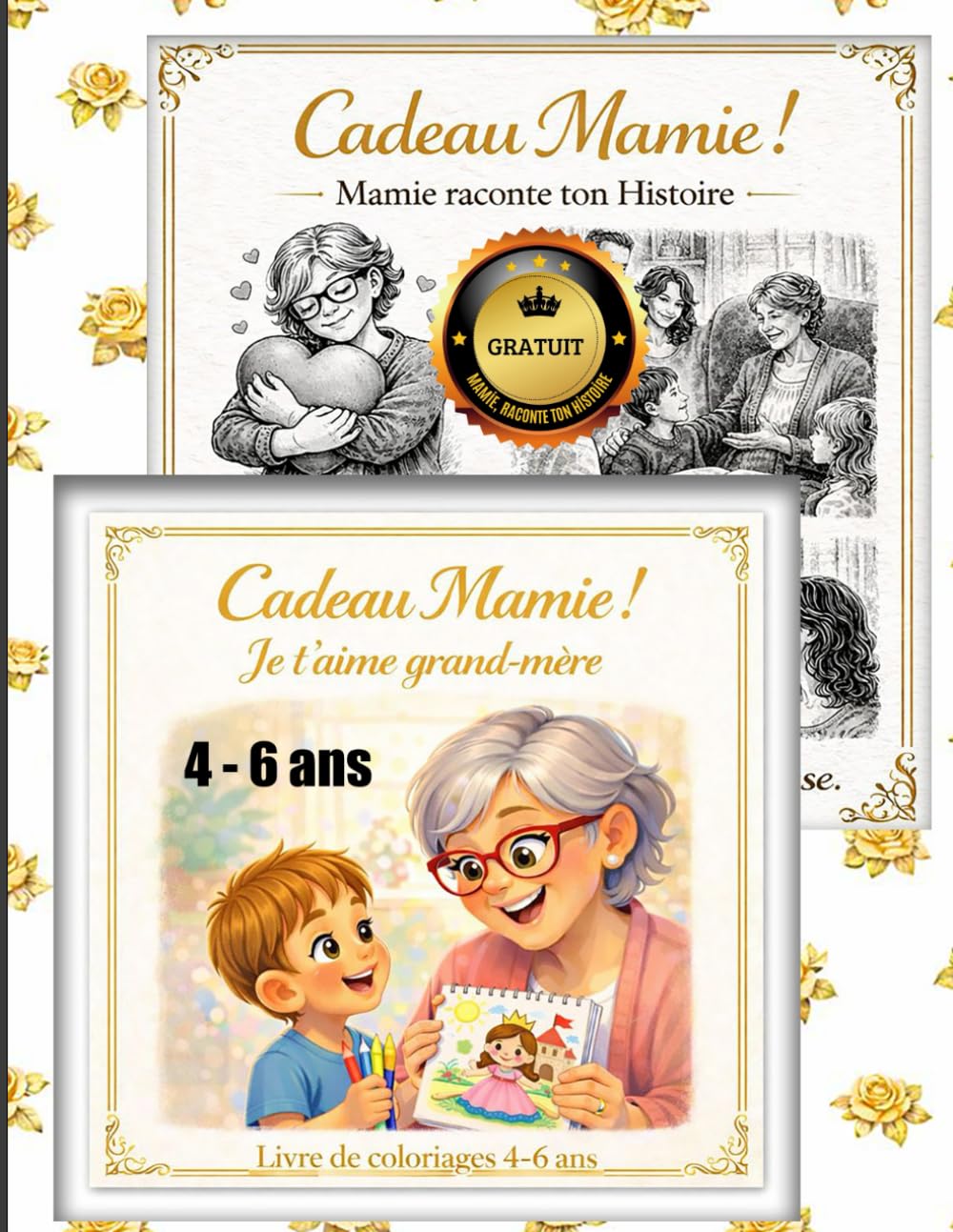 Mamie raconte ton histoire Cadeau grand-mère Livre de coloriages de son petit-fils 4 5 6 ans: Je t’aime Grand Format (Cadeau Mamie — Livres jeunesse de 1 à 16 ans)