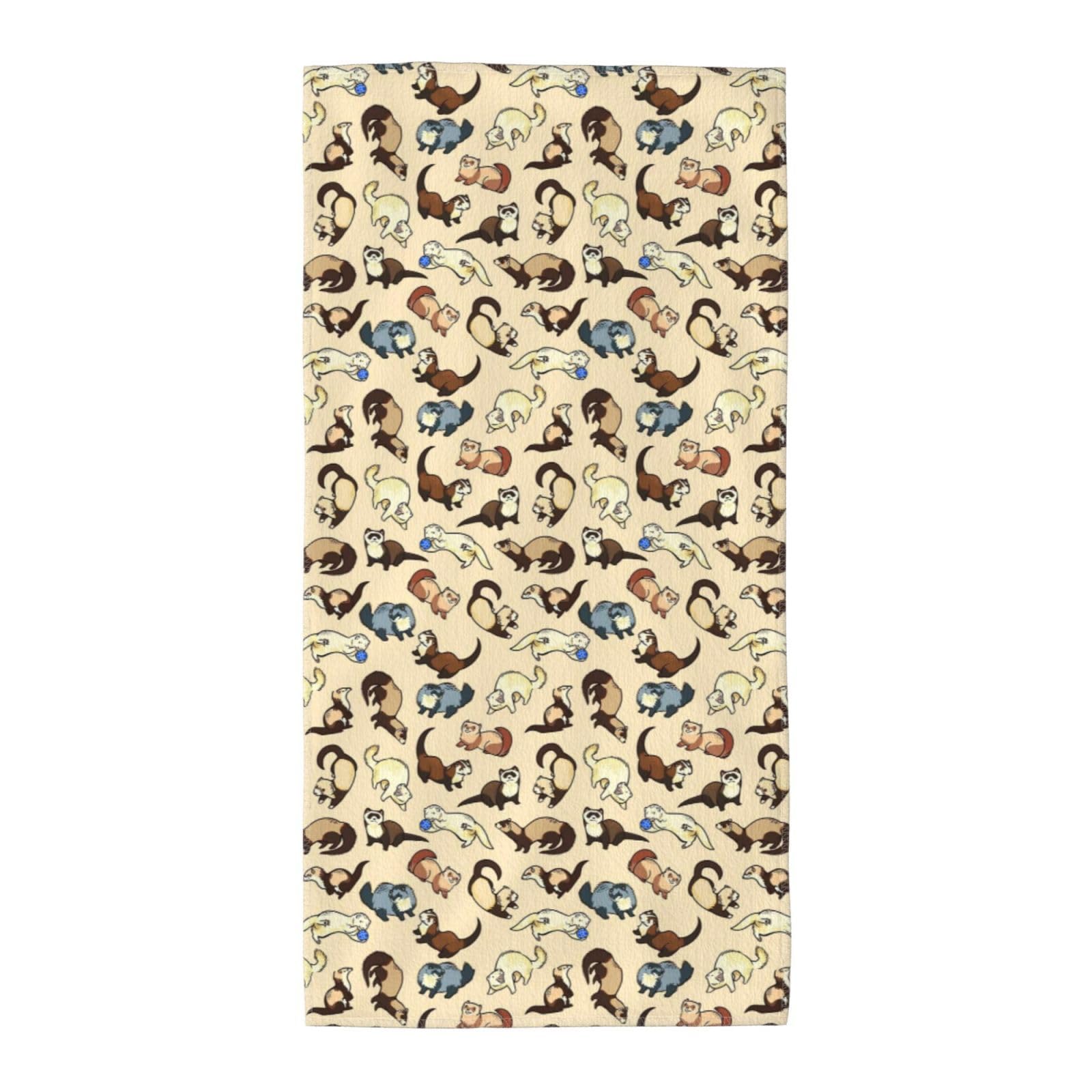 WYCZHY Hairy Ferret Printed Quick Dry Beach Towel For Camping Travel Vacation