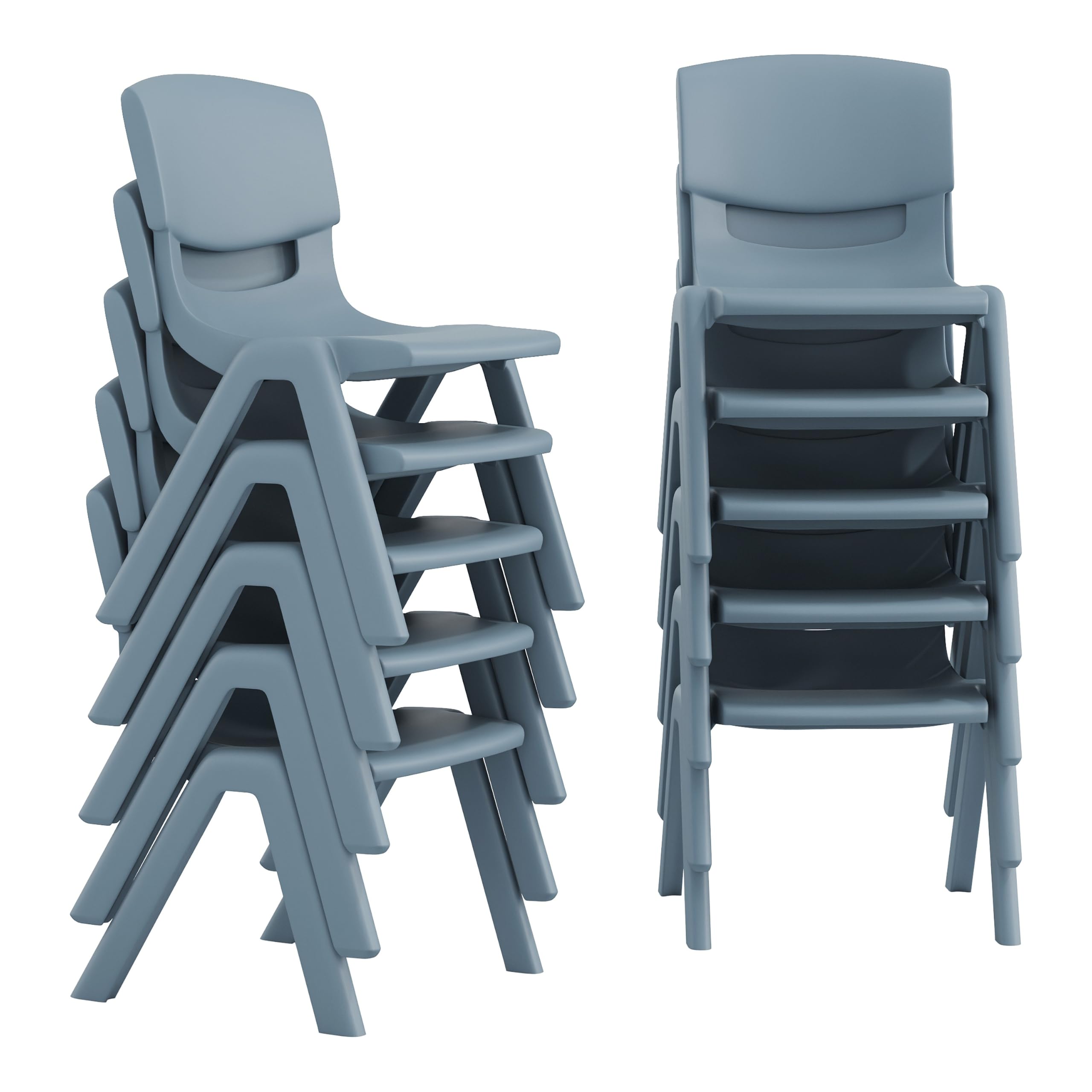 Flash Furniture Stackable Plastic School Chair, Dusty Blue, Set of 10