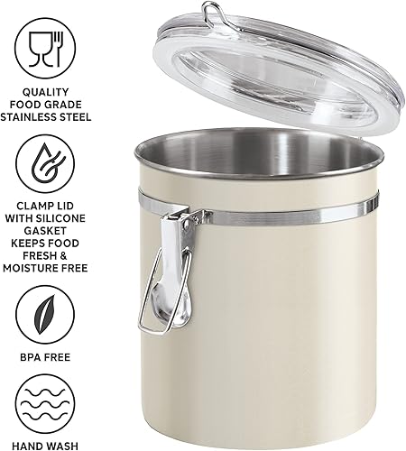 Vista 69 de Frasco hermético Oggi de acero inoxidable con tapa transparente y cierre de sujeción, Plateado