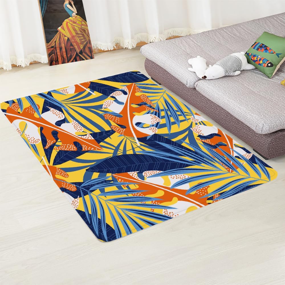 Alfombrillas lavables antideslizantes LIAZLIUT con estampado de hojas para un hogar más seguro