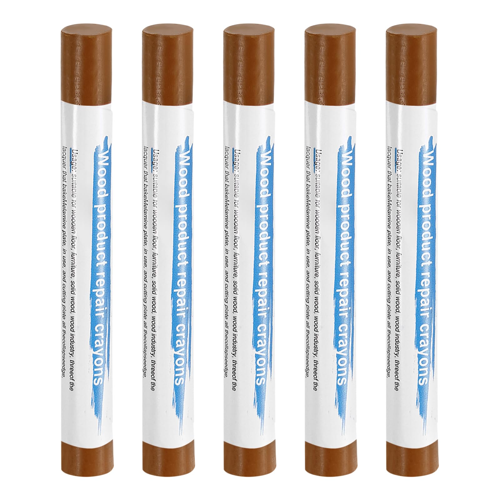 HARFINGTON 5pcs Wood Filler Sticks Wooden Wax Touch Up Furniture Repair Crayons for Scratch Hole Wood, Light Walnut