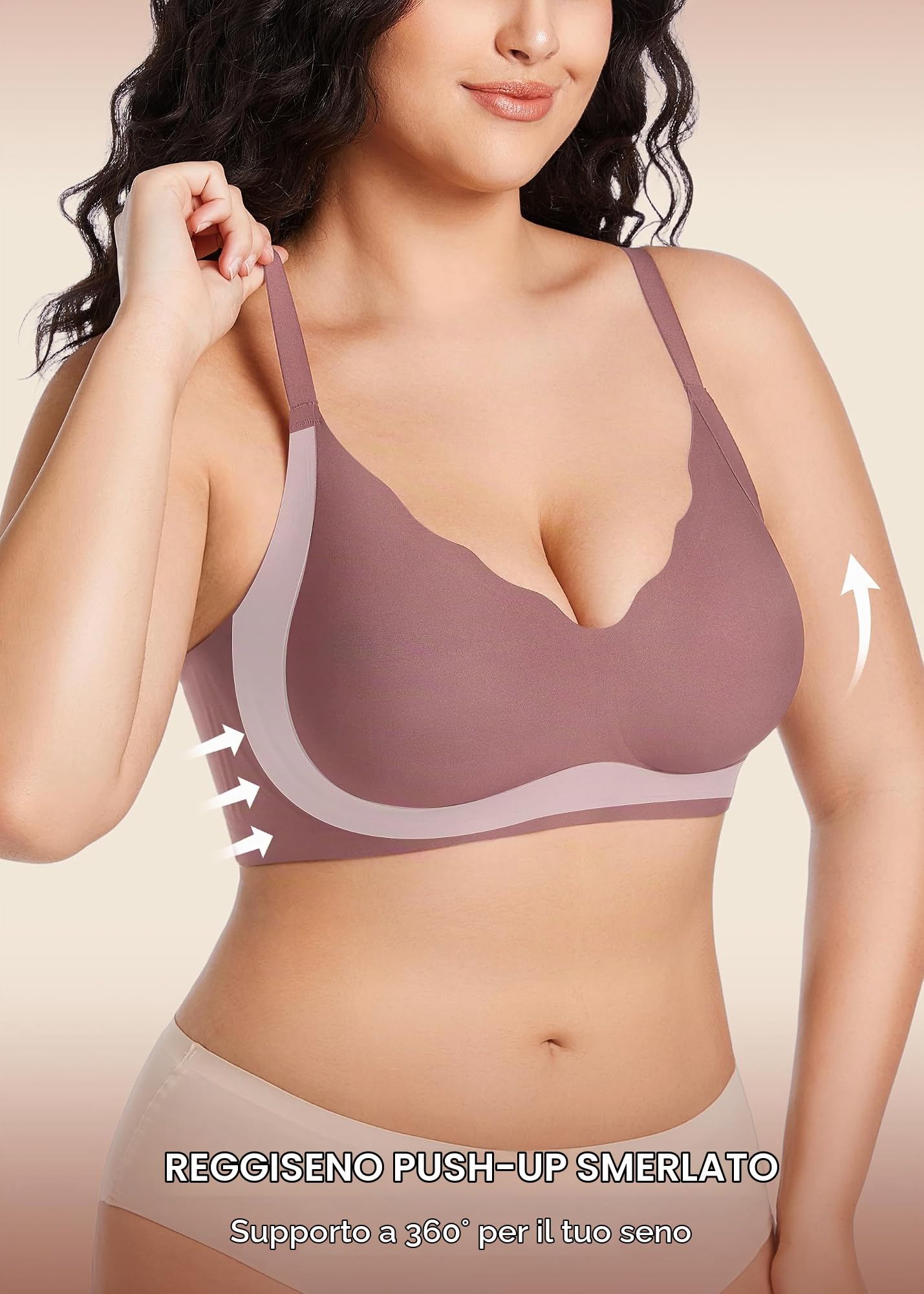 HBselect Reggiseno Senza Ferretto Push Up Gelatina Senza Fili Bralette Donna Senza Cuciture Comodo T-Shirt Reggiseno Invisibile con Jelly Strip Comfort e Supporto Quotidiano