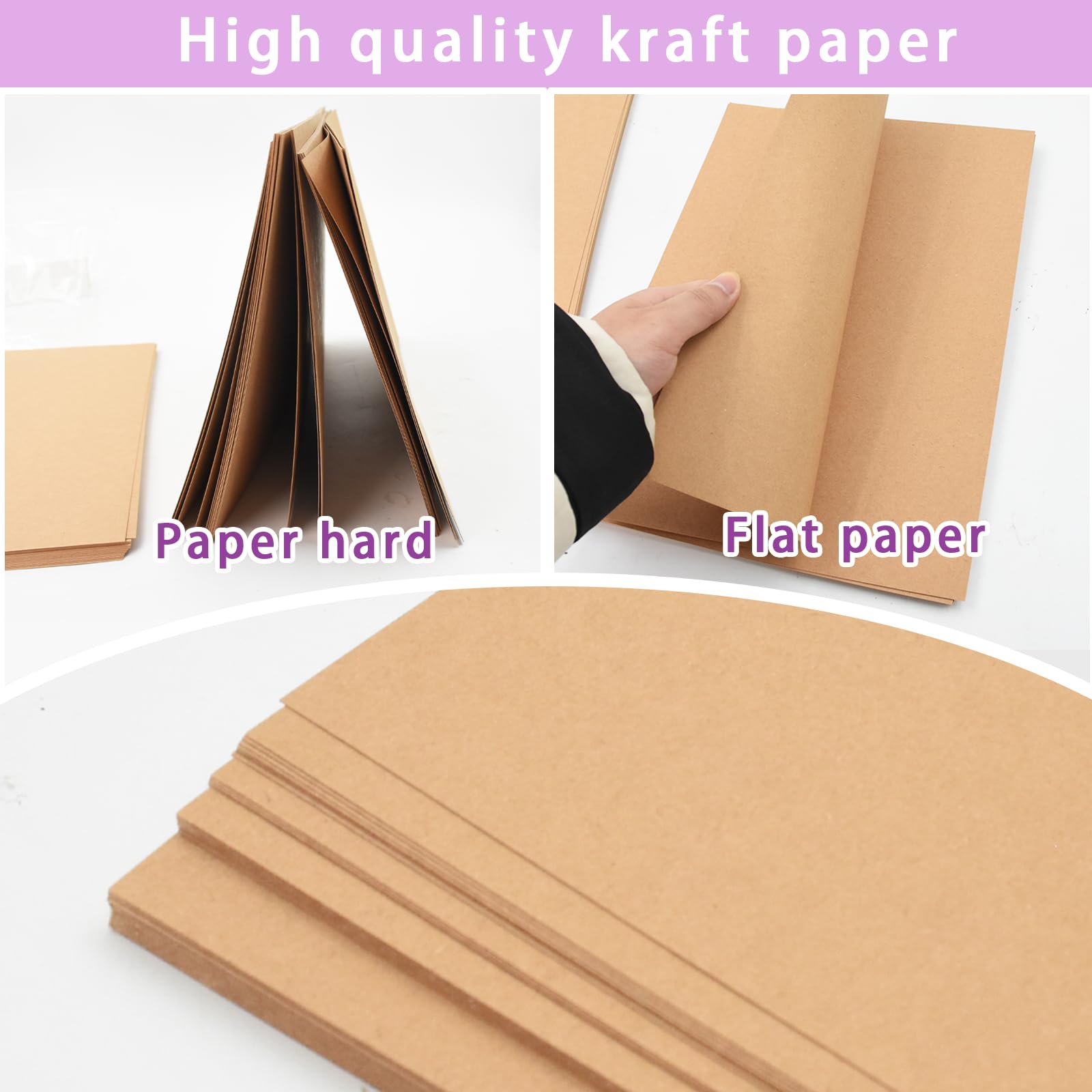 Carta Kraft A4 100g/m² – Confezione Da 100 Fogli Marroni 210x297mm, Per Stampanti Laser E Getto, Ideale Per Imballaggio, Artigianato, Scrapbooking