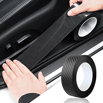 Car Door Edge Trim,Universal Door Sill Protector,Carbon Fiber Front/Rear Bumper Guard,Automotive Scratch Cover Strip Sticker,Car Exterior Accessories for Most Cars1.97" x33FT,Carbon Fiber
