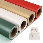 NESCCI Matte Wrapping Paper,Solid Color Pearly-Lustre Paper-4 Roll,17 Inches X 32.8 Feet Per roll.Gift Wrapping Paper,Perfect for Wedding,Valentine\'s Day,Birthday,Halloween,Christmas,Baby Shower