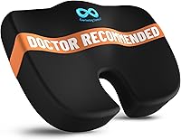 Everlasting Comfort Memory Foam Seat Cushion - Doctor Recommended for Tailbone Pain, Sciatica Relief - Office Chair, Car Seats, Large Black