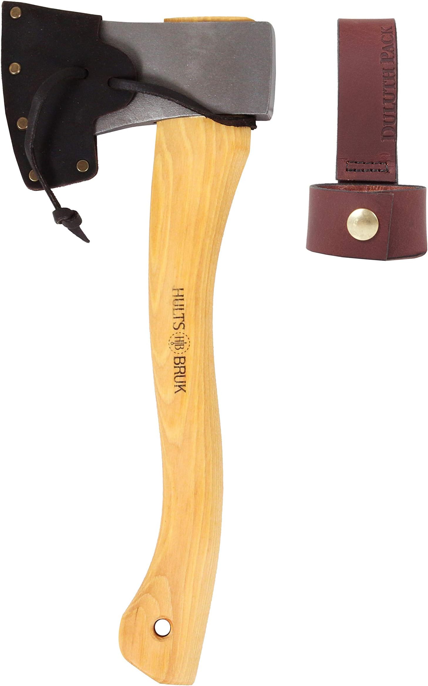 Hults Bruk Tarnaby 15 Inch Hatchet with Sheath and Duluth Pack Axe Holder Bundle