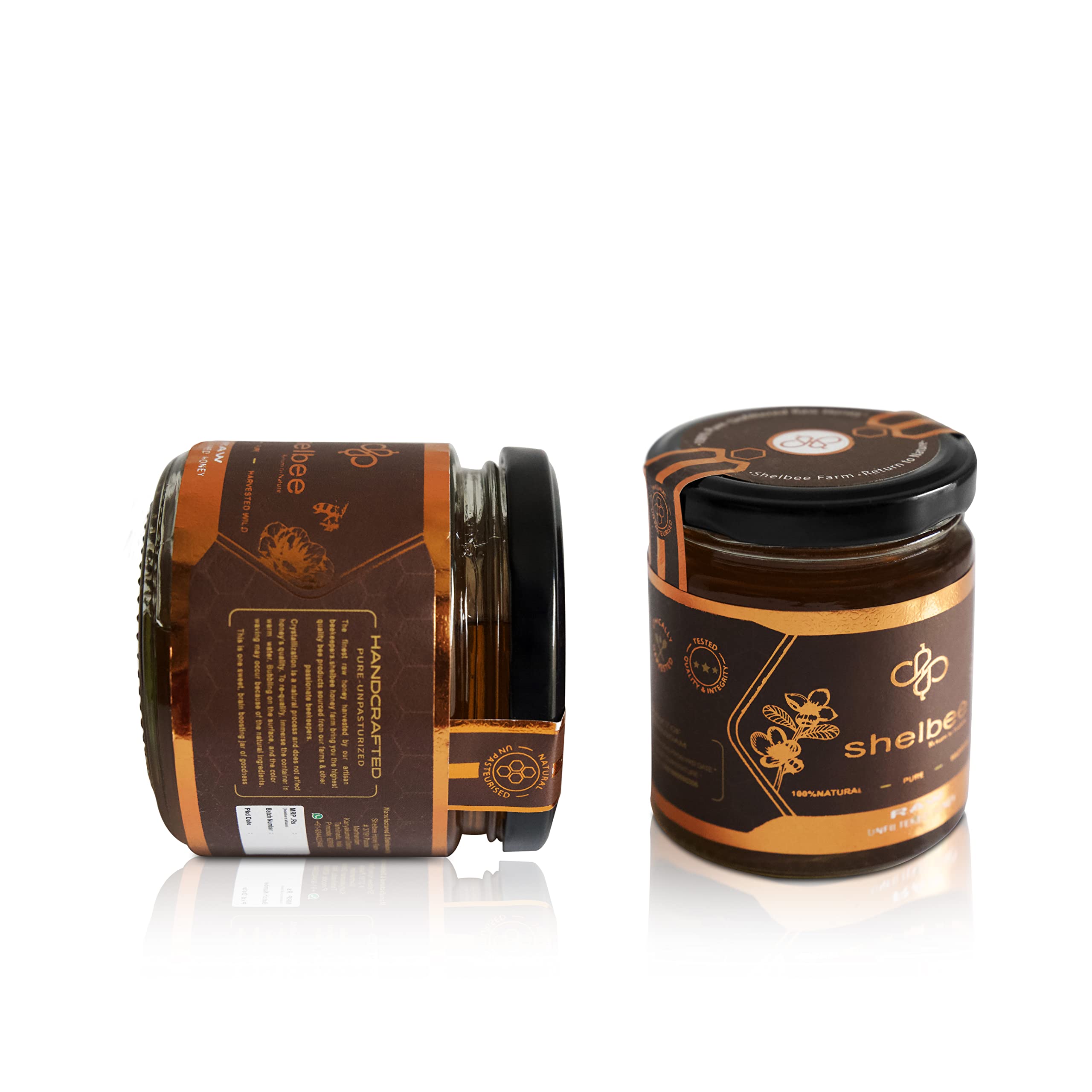 SHELBEE HONEY Marthandam Raw Honey 100% Pure Original Organic Unfiltered Unprocessed and Unpasteurized Natural Honey 220 g (Pack of 1)