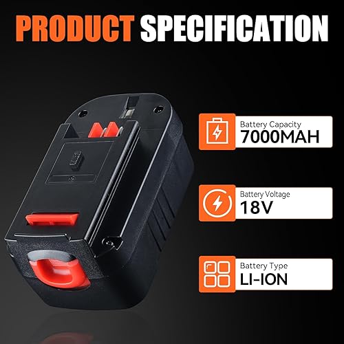 Miniatura 2 de Paquete de 2 baterías de iones de litio de 7.0Ah 18V compatibles con Black and Decker 18V batería de repuesto para Black and Decker 18V batería