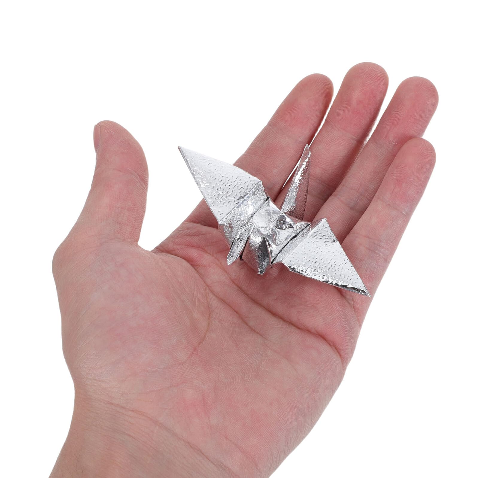 50 Gru Origami Argento Prefabbricate da 10 Cm Decorazioni Origami da Appendere per Matrimoni, Compleanni e Shower, Ciondoli Leggeri per Decorazioni Fai da Te e Allestimenti