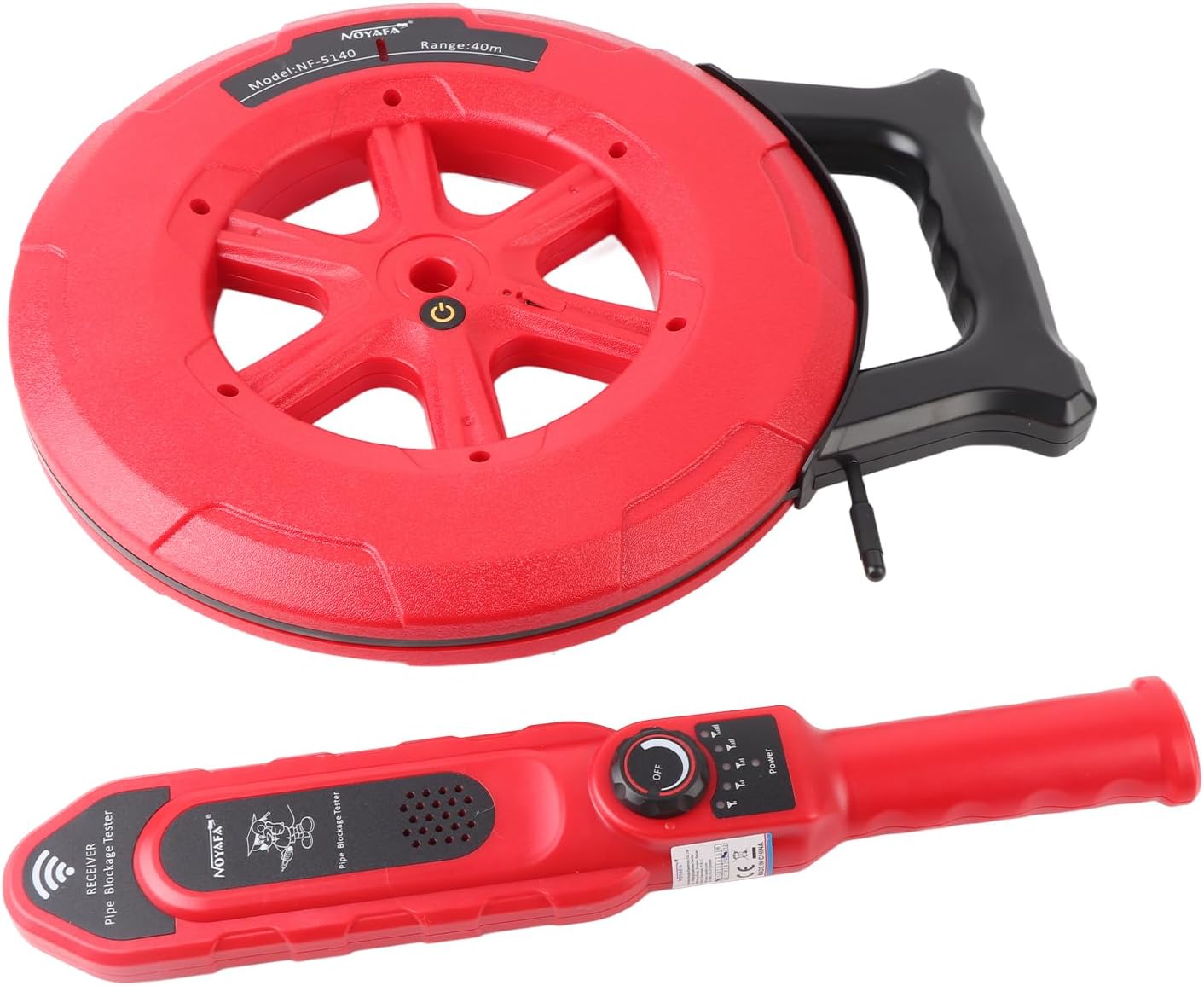 Pipeline Blockage Locator and Diagnostic Tool with IP67 Water Resisting Probe for Metal and PVC Pipes - Includes USB Charging Cable and Lithium Battery - Plumbing Clog Scanner (NF-5140)
