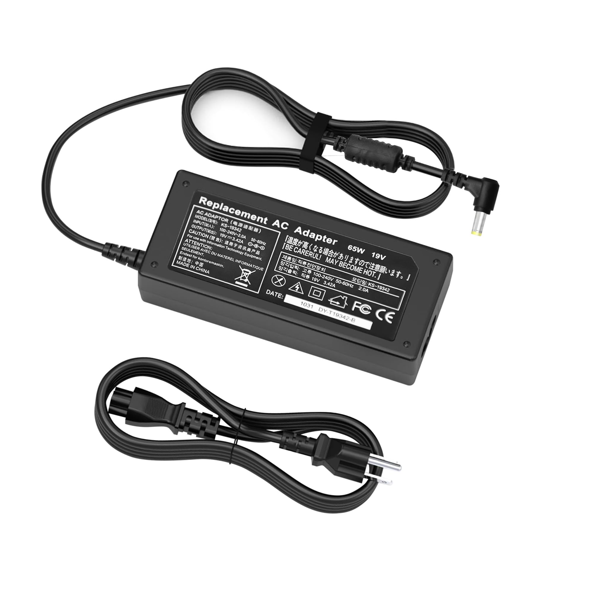 Photo 1 of 19V AC Power Cord for Acer Monitor R240HY SB220Q SA230 S231HL S232HL H236HL S202HL S230HL S240HL S220HQL S271HL S241HL G246HL Replacement LCD LED Display Power Supply Adapter