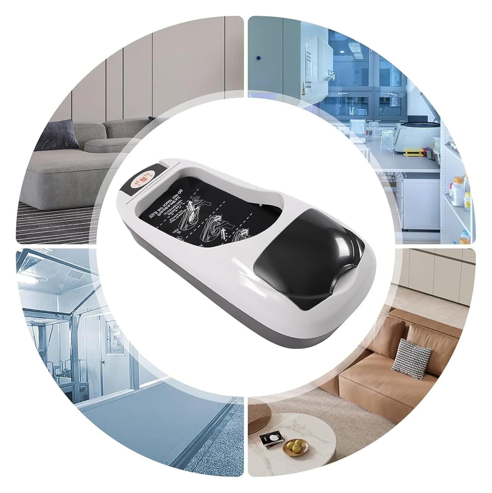 Cubrezapatos automático, dispensador portátil de cubrezapatos y botas for interiores, con 3 rollos de película, protector desechable for el suelo del hogar y la oficina.