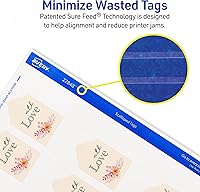 Vista 3 de Avery Printable etiquetas con cuerdas, diseño festoneado, 2 x 1.25 pulgadas, pack de 180 (22848), Blanco