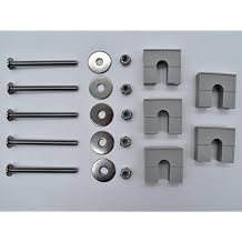 Pontoon Fence Riser & Bolt Kit Silver 3/8" Risers with 5" Bolts 32-Pack Lift & Level Pontoon Fencing