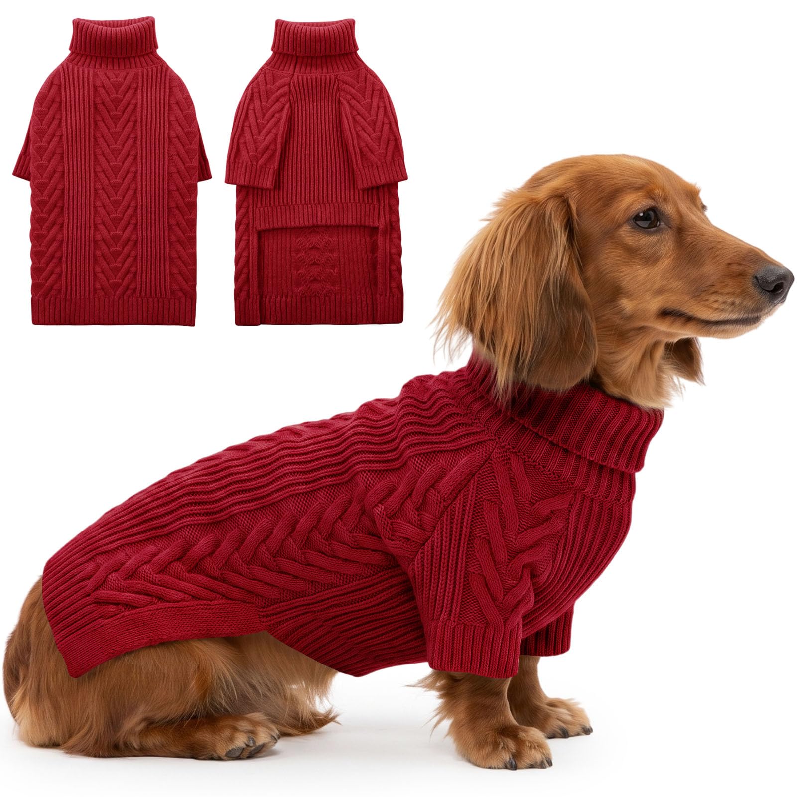 ASENKU Dog Sweater for Medium Dogs, Warm Knit Dog Sweater for Frenchie