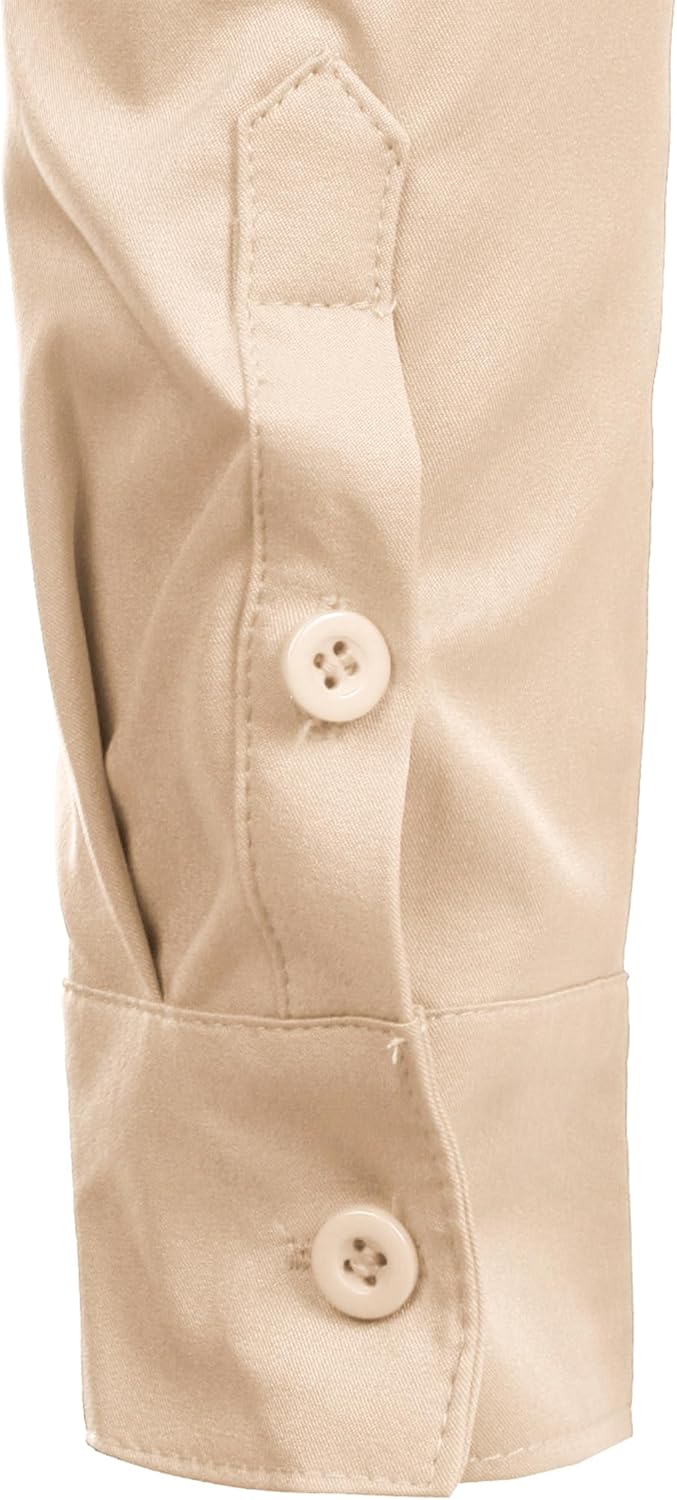 ZEROYAA Men's Banded Collar Slim Fit Long Sleeve Casual Button Down Dress Shirts with Pocket - Image 6