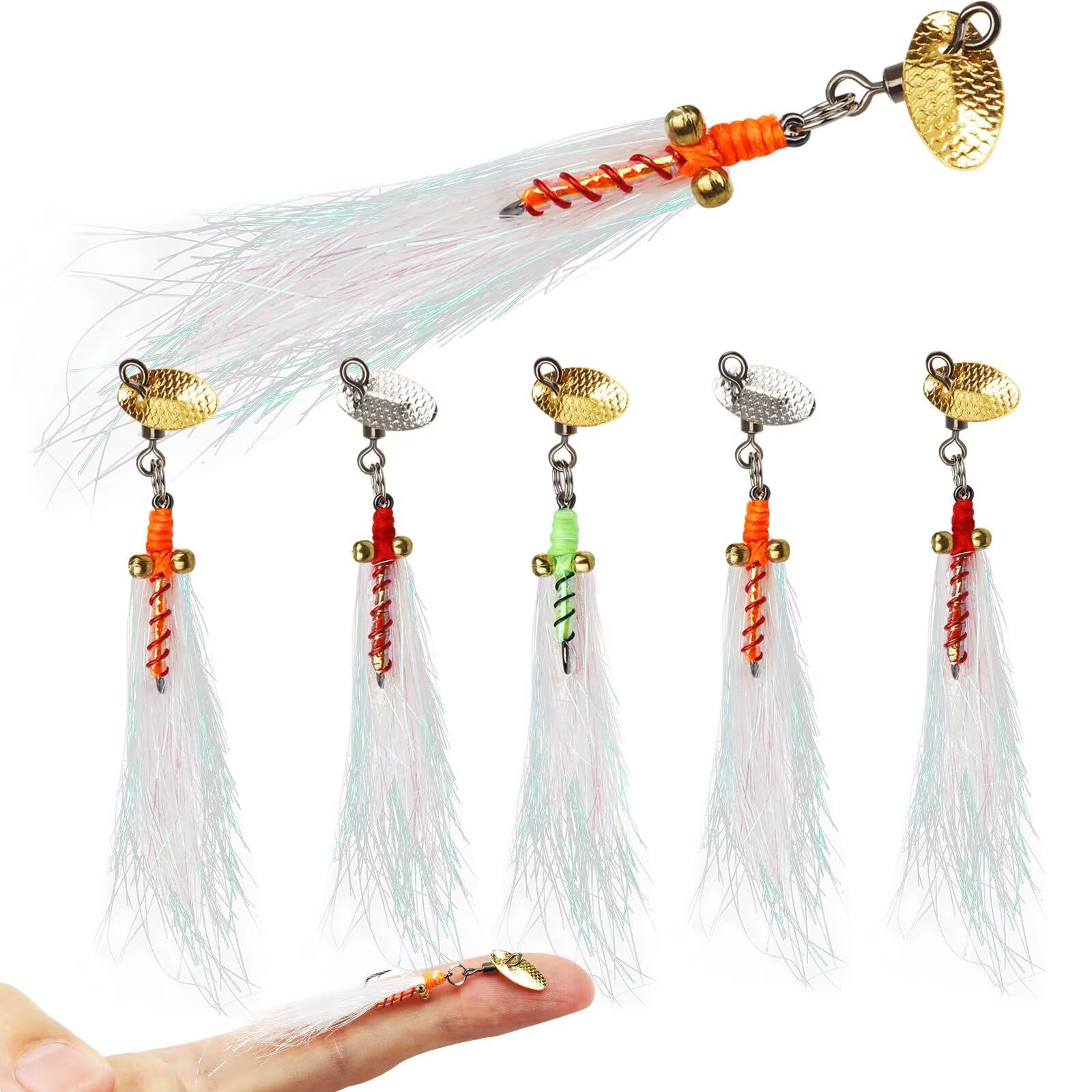 Dovesun Fly Fishing Lures Fly Fishing Flies Wet Fishing Flies Fishing Lures Fishing Spinner for Bass Sunfish Pike Trout 5PCS/10PCS