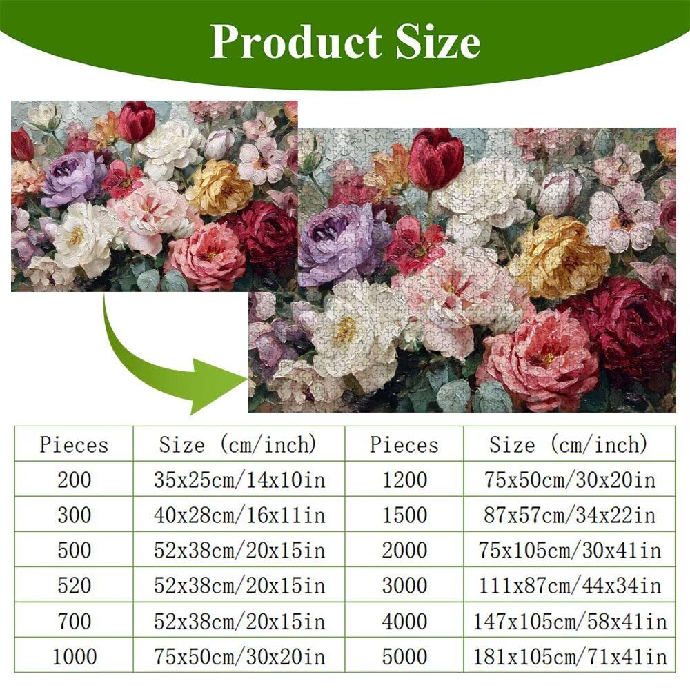 Puzzle 1500 Piezas Adultos Vistoso & Flor, Rompecabezas con Letras Traseras y Póster, Pasatiempo Antiestrés, Decoración de Pared, Regalo Decorar Mujer Hombre 87 x 57 cm (14 Años +) P3#197