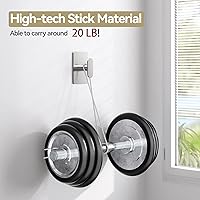 Vista 2 de pickpiff Adhesive Towel Hooks for Bathroom: 20LB Extra Strong Wall Hanger for Shower Kitchen RV Dorm Apartment, Silver 2 Pack