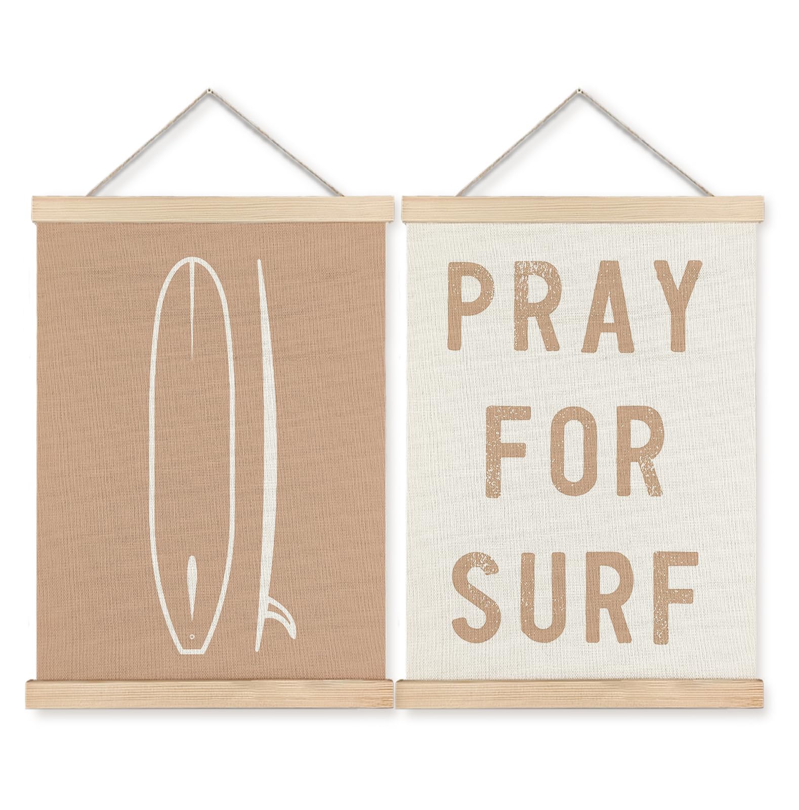 ignytiger Coastal Beach Surfing Wall Art Poster Framed, Surf Room Decor, Pray for Surf Beachy Canvas Wall Art Prints for Home Bedroom Living Room