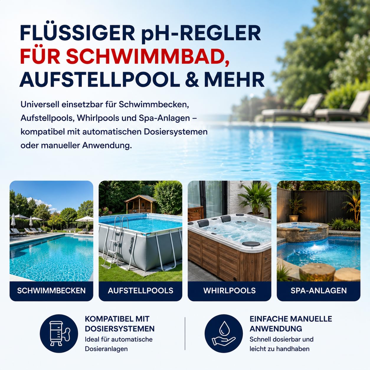 HERRLAN® pH Minus 10 Liter / 11 kg – Flüssiger pH-Senker für Pool & Schwimmbad - Professionelle pH-Regulierung für Chlor- & Salzwasseranlagen - Made in Germany