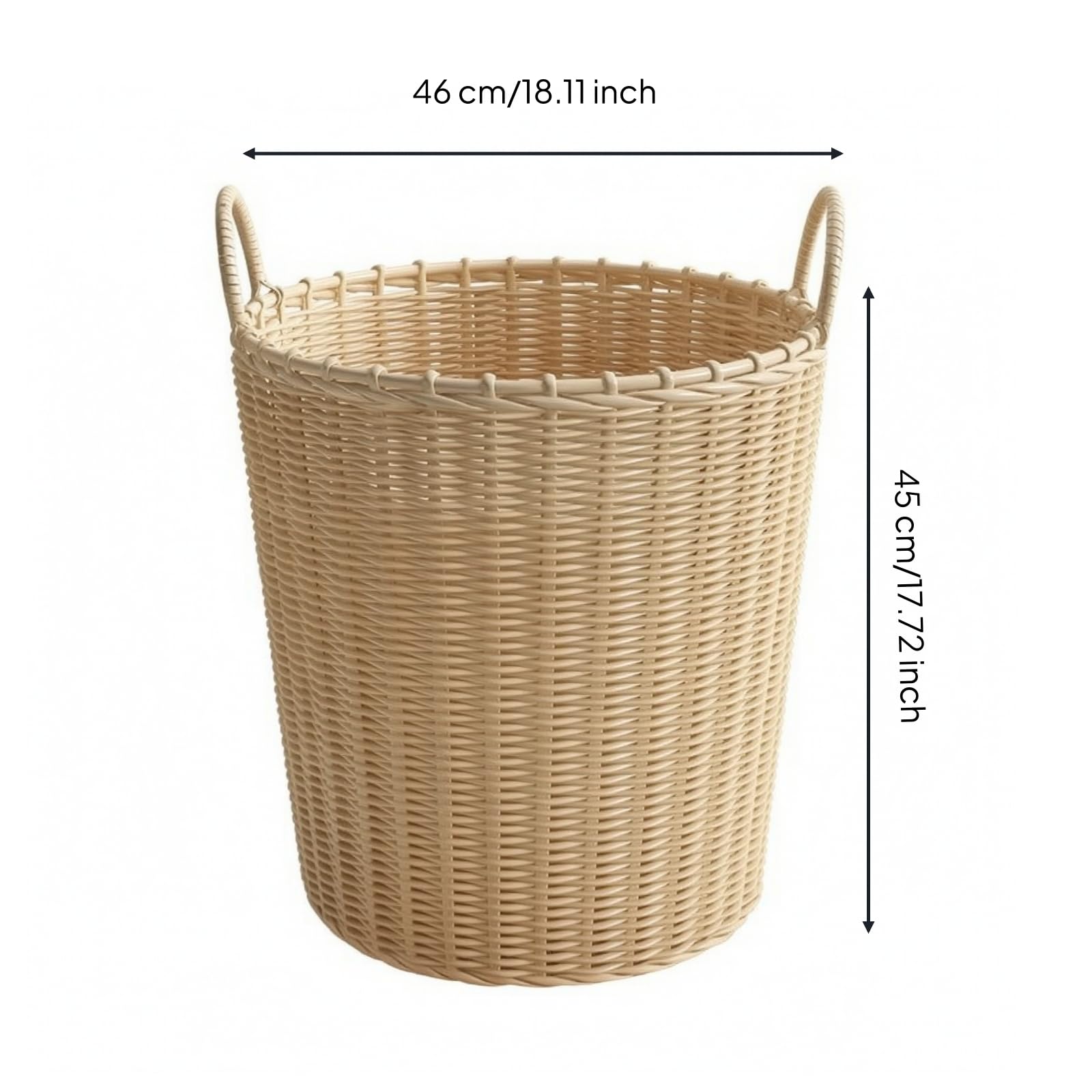 Cesto Biancheria Effetto Rattan Stabile, size to 2