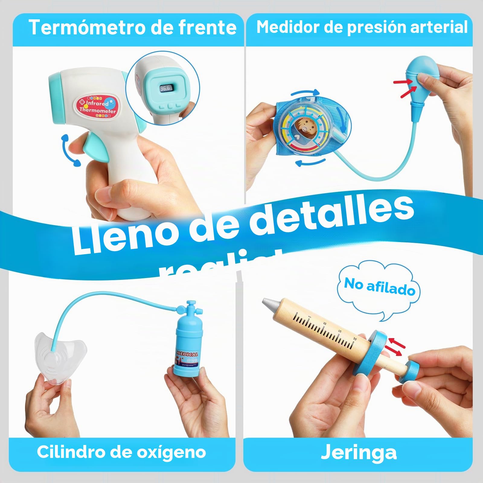Lehoo Castle Maletin Medicos Juguete, Doctora Juguetes, Maletín Medico Juego de rol, Juegos de Médicos Regalos para Niños y Niñas, Niños A Partir de 3 Años