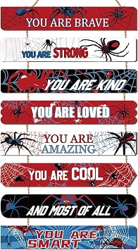 Spider Boys Room Decor Kids Motivational Wall Art for Bedroom Superhero Hanging Decorations Nursery Decor Motivational Gifts Housewarming Gifts for Boys