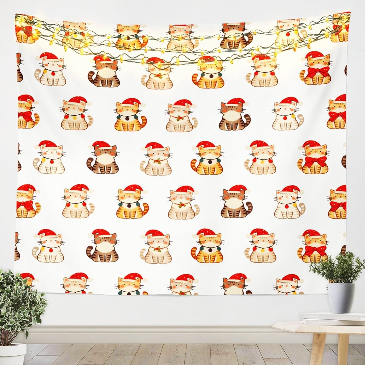 Feelyou Kawaii Cat Tapestry Large 59"x82" Kids Paw Print Wall Hanging Blanket for Boys Girls Teens Cute Kitten Wall Art Cat Lover's Gift Animal Tapestries image 5