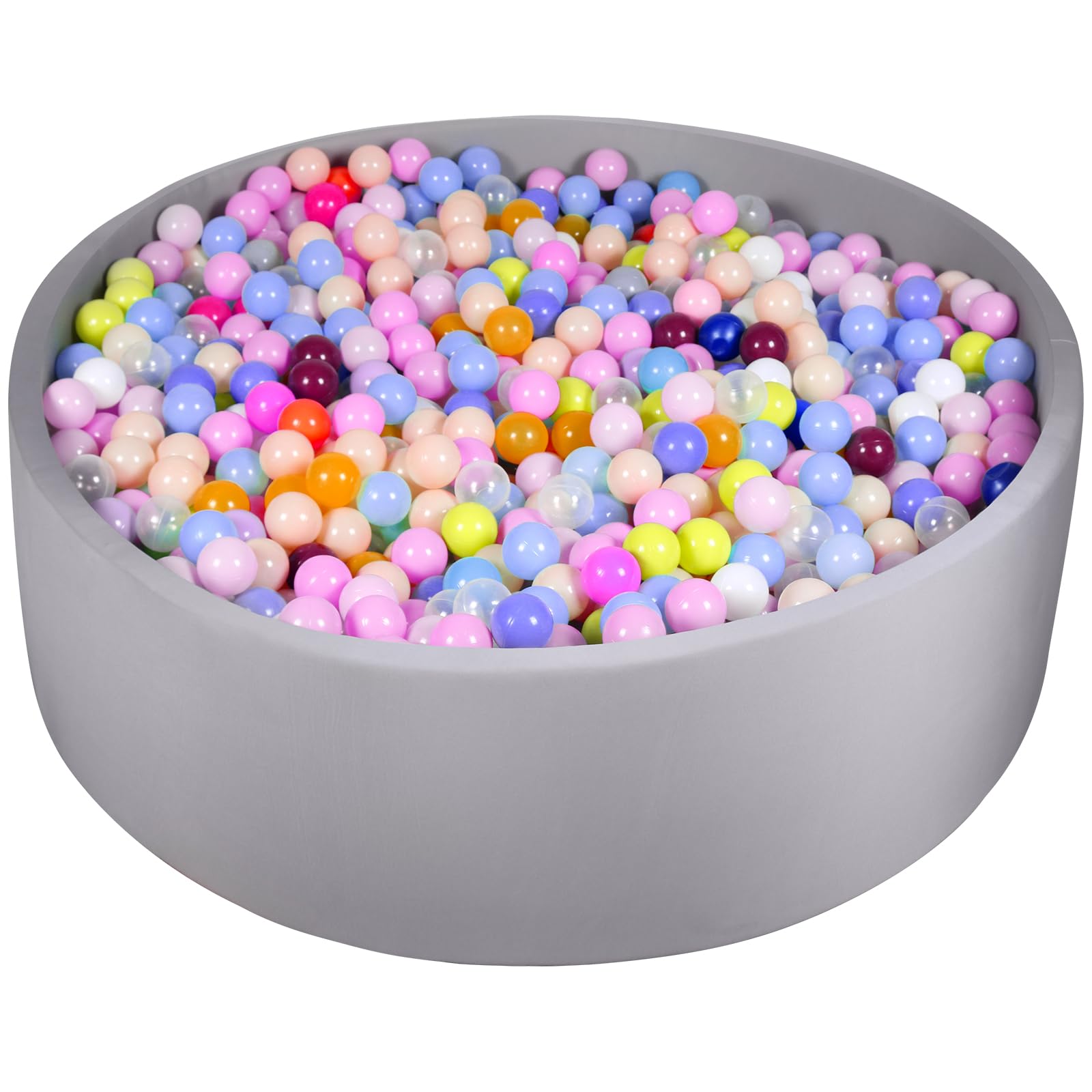 (similar) Ball Pit for Balls 47.2" x 13.7" Round Foam Ball Pits for Kids Toddlers Soft Play Equipment - Balls NOT Included (Light Gray)