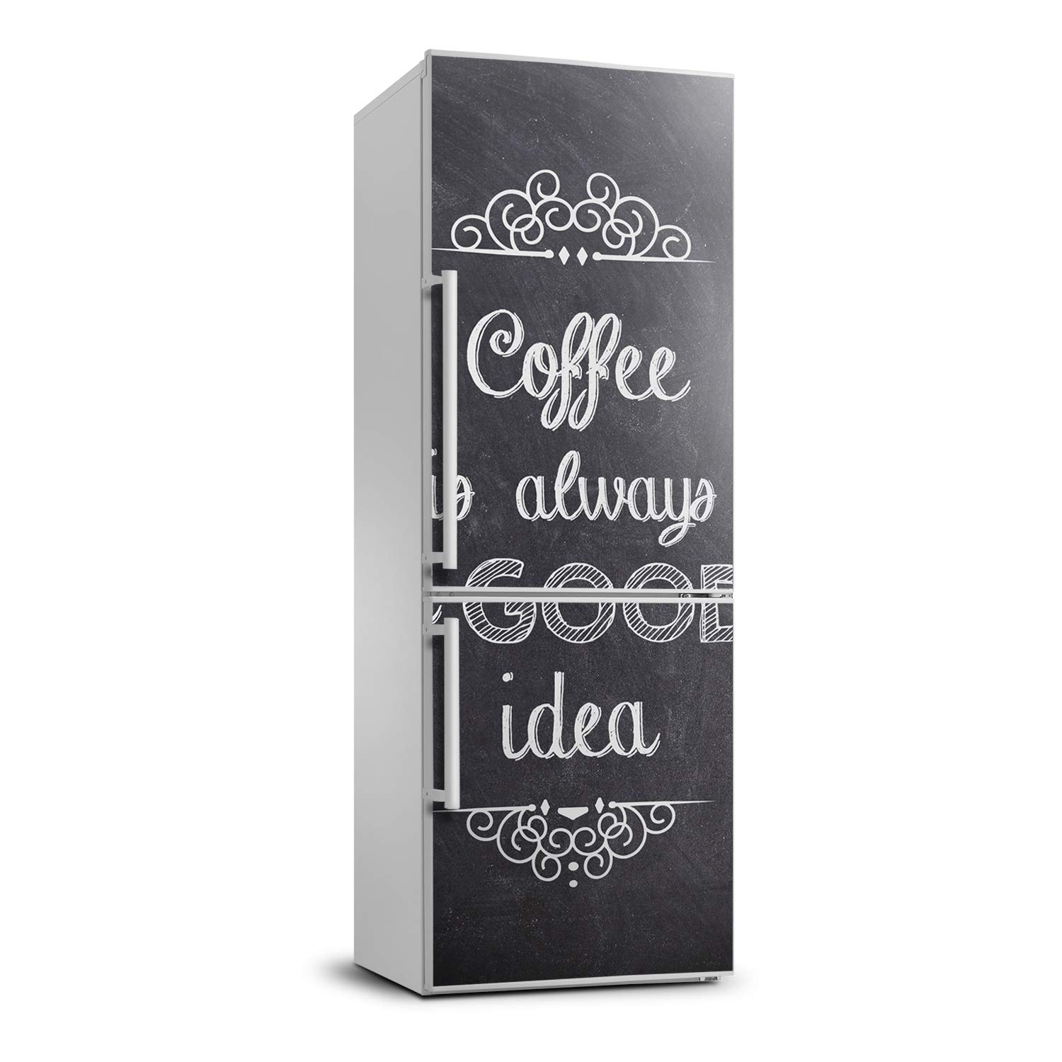 Pegatinas de cocina para renovar la nevera con diseño collage café en sala de estar