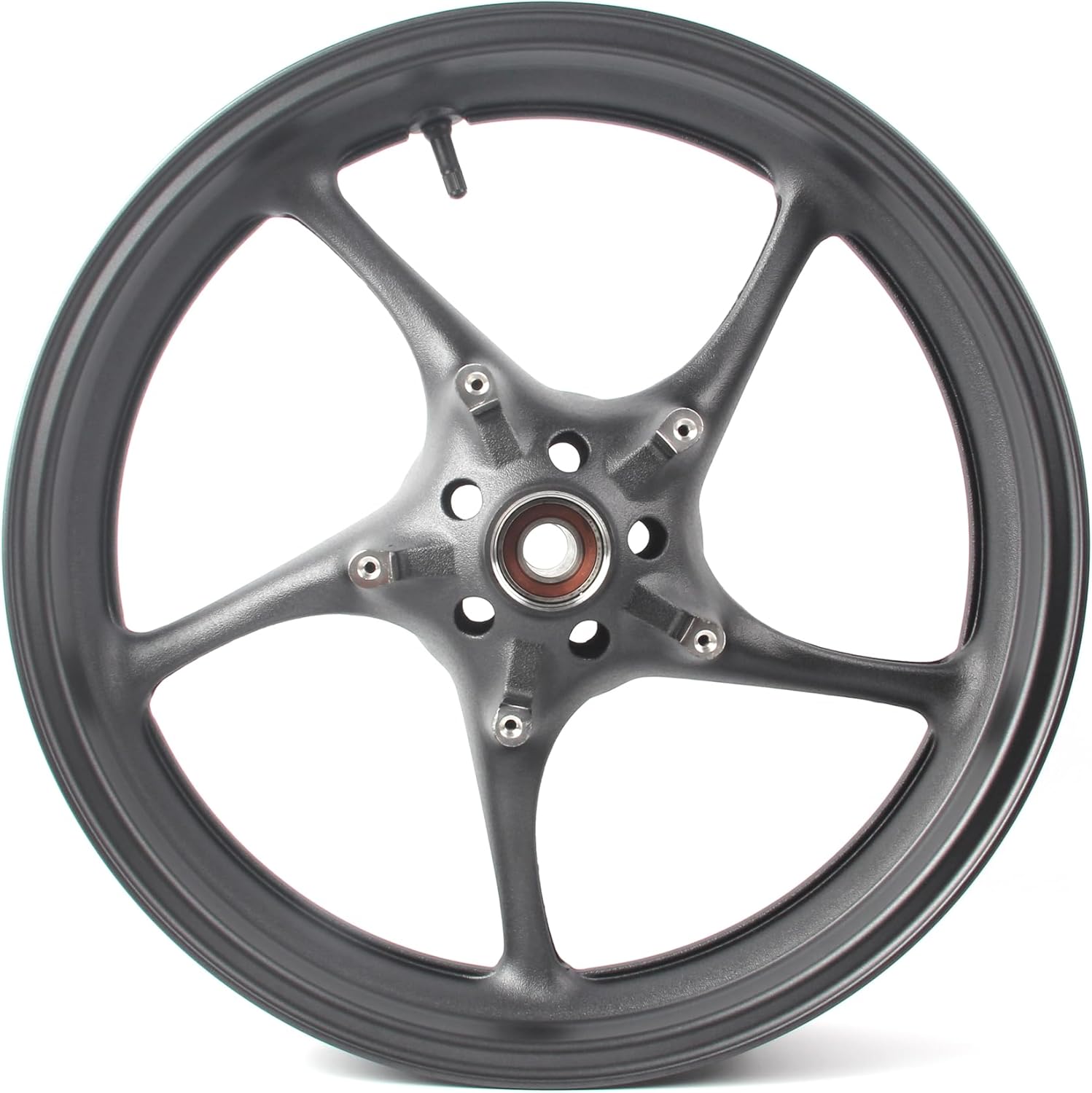 Matte Black Front Wheel Rim Compatible with Yamaha YZF R1 R6 2006-2012, FZ1 2006-2009, Bearing include Motorcycle Replacement Accessories Parts