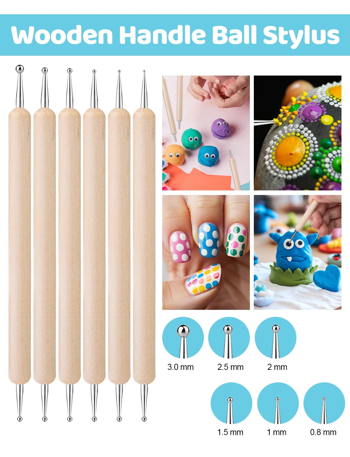 Clay Sculpting Tools Kit - 20 Piece Set for Pottery & Nail Art -3