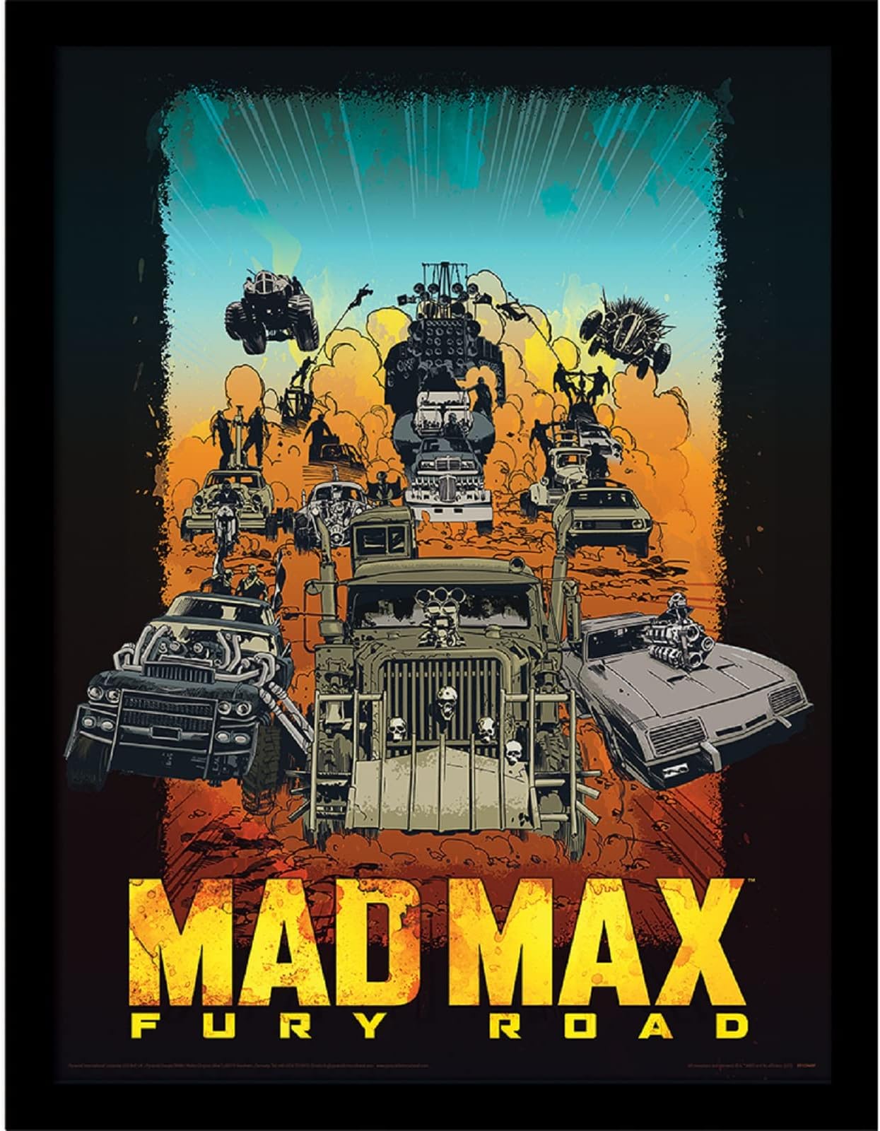 Pyramid InternationalMad Max Fury Road Movie Poster (Warner Bros 100th Anniversary Design) Framed Wall Art for Living Room in 30x40cm Frame - Official Merchandise
