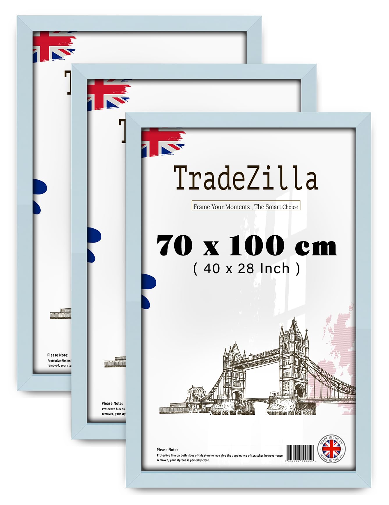 TradeZilla pack of 3 Epic Collection Eton Wood Poster/picture 40x28 Inch Frame Light Grey -Stylish -Gifts Birthdays/Interior Wall Décor (70 x 100 CM) [ Light Grey ]