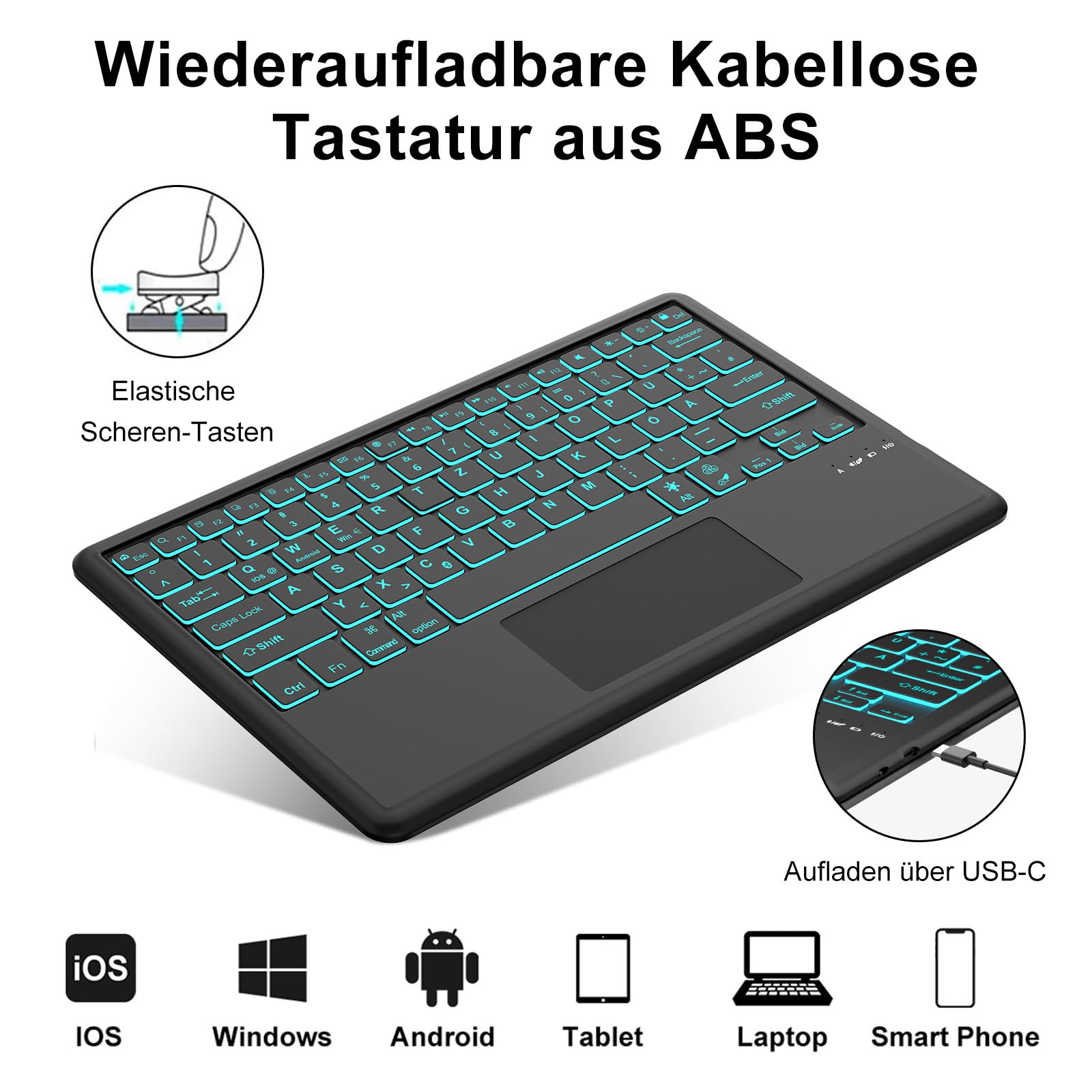 Funda con Teclado para Honor X9a 11.5 Pulgadas 2025 | [Español] Retroiluminado Bluetooth Magnéticamente Teclado con Funda Delgada y Touchpad para Tablet Honor X9a 2025 11.5, Negro