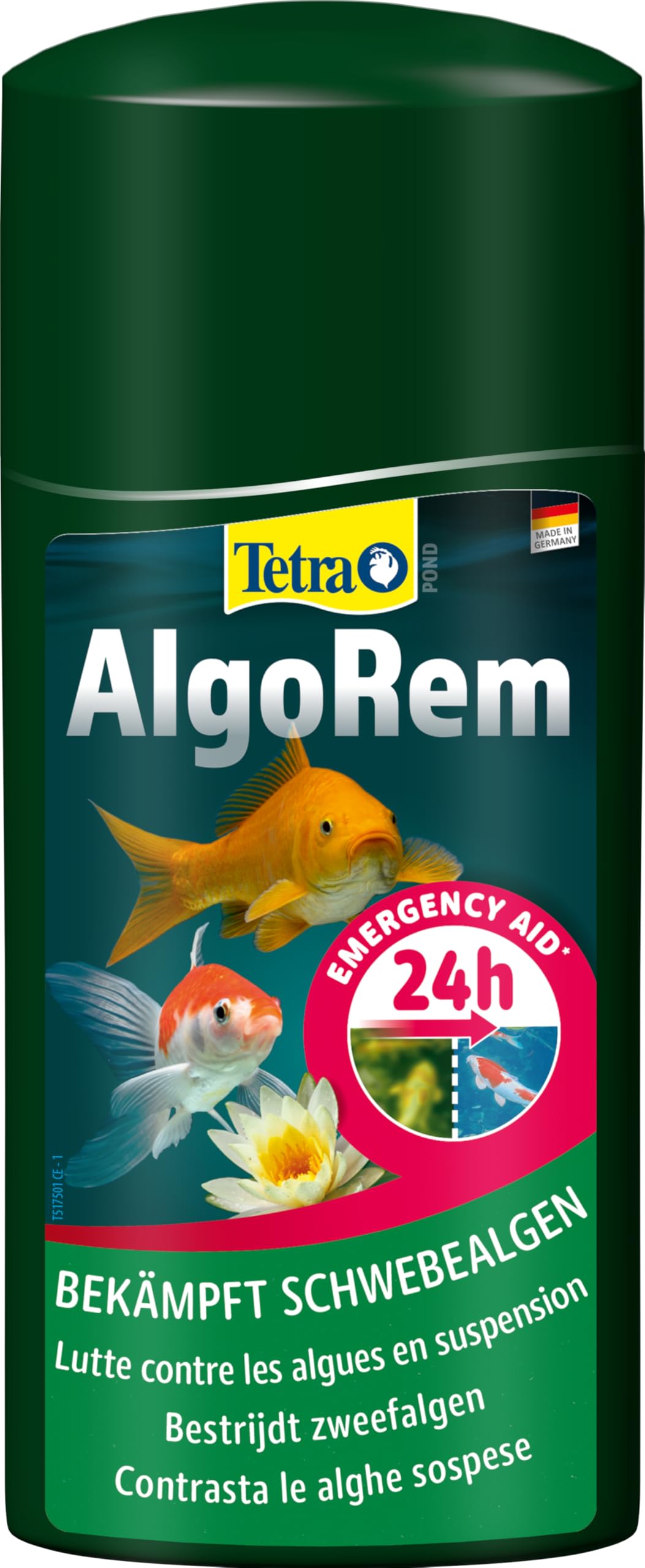 Tetra Pond AlgoRem 500 ml, Agisce Rapidamente e in Modo Mirato Contro Il Fenomeno dell’Acqua Verde (Alghe Sospese)