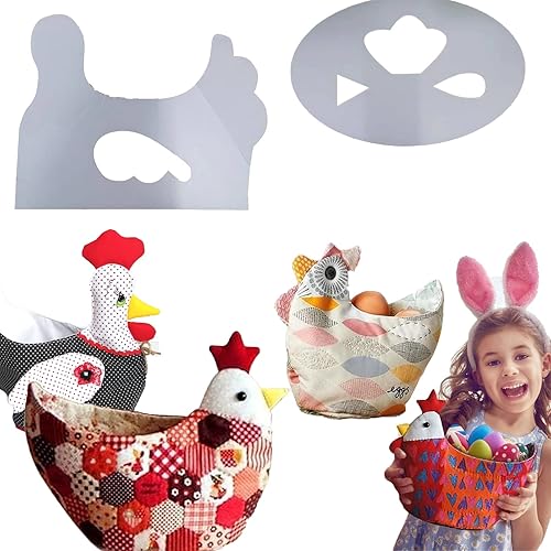 Bonito juego de plantillas para cesta de huevos, manualidades, bordado, costura acrílica, bolsa para huevos de Pascua para huevos, galletas, dulces