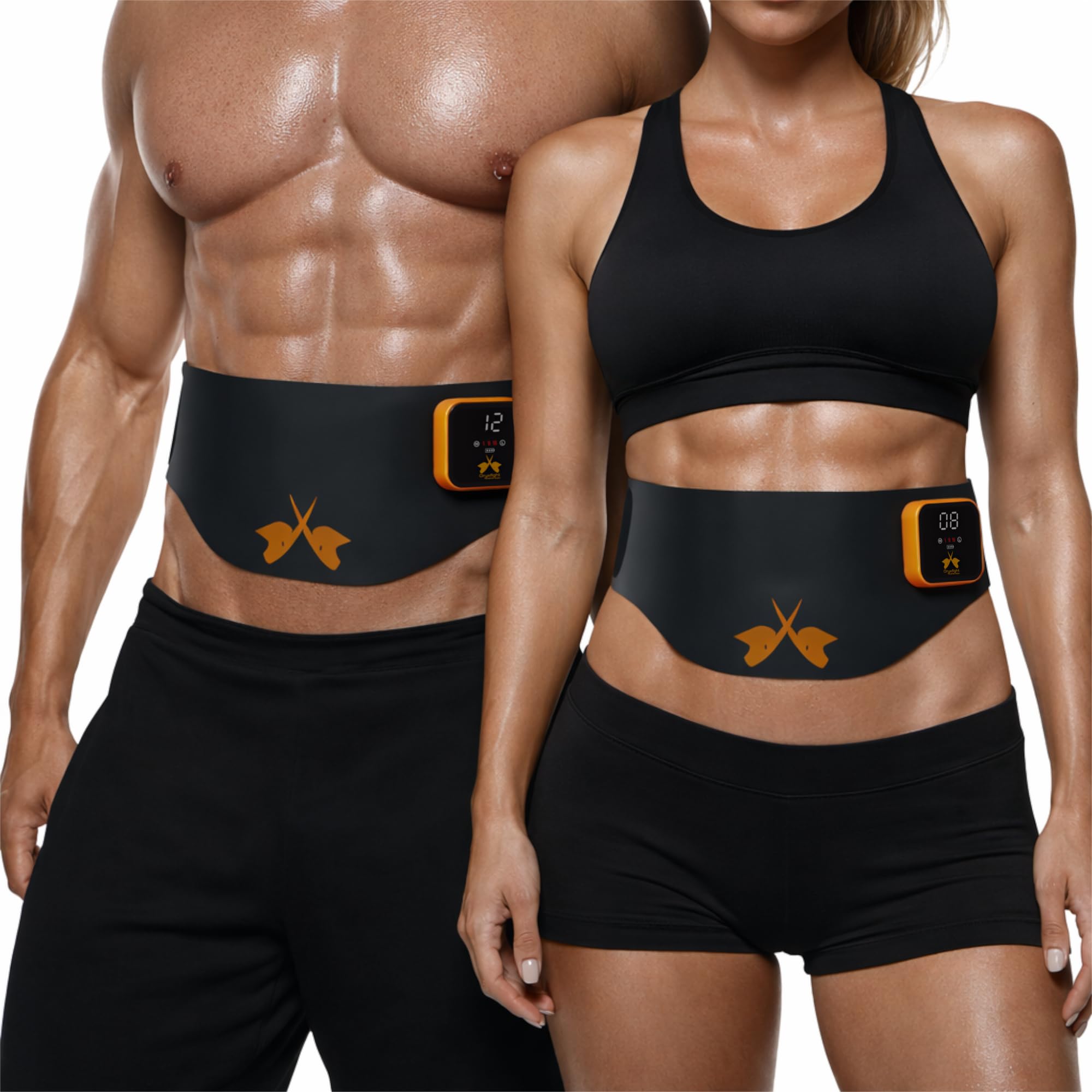 Ceinture abdominale électrostimulation 7 modes et 15 niveaux avec option chauffage 3 niveaux, électrostimulateur abdominal fiable et efficace, Stimulateur d'abdominaux EMS pour Homme et Femme