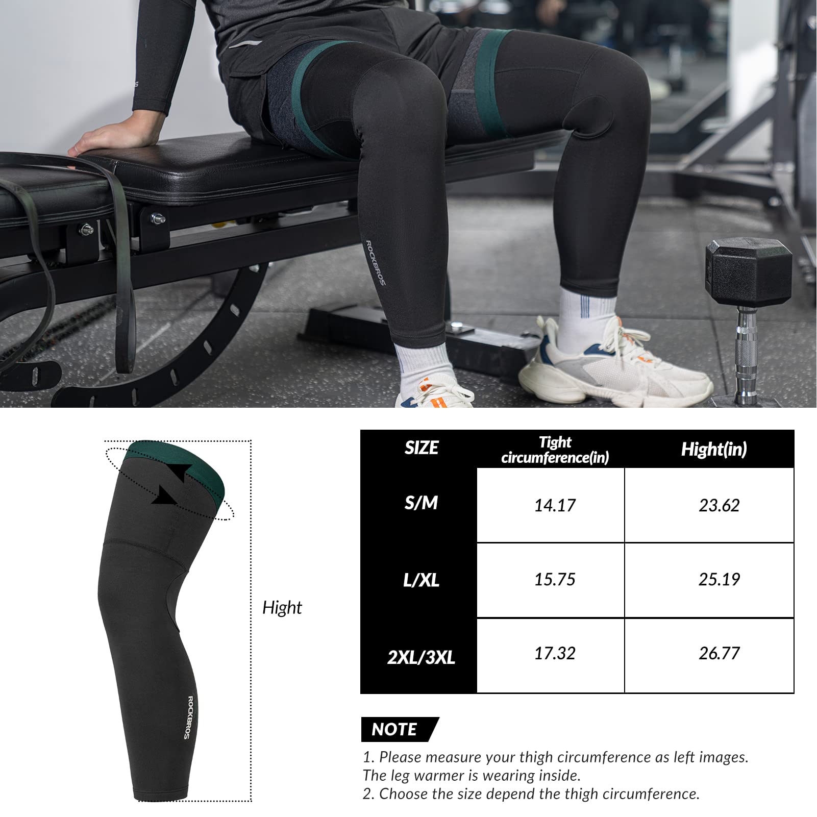 ROCKBROS Calendadores de Brazaos/Piernas para Hombre Mujeres Conjunto Perneras Térmicas y Mangas de Brazaos de Ciclismo Running Deportes al Aire Libre S-3XL