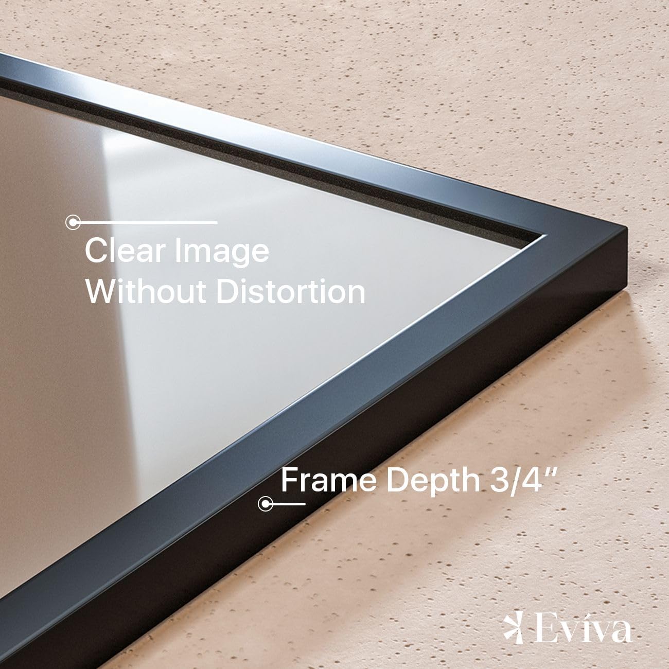 Eviva Home Mirror-Large Wall Mirror for Bathroom-36x30 Black Framed Mirror-Vintage Design