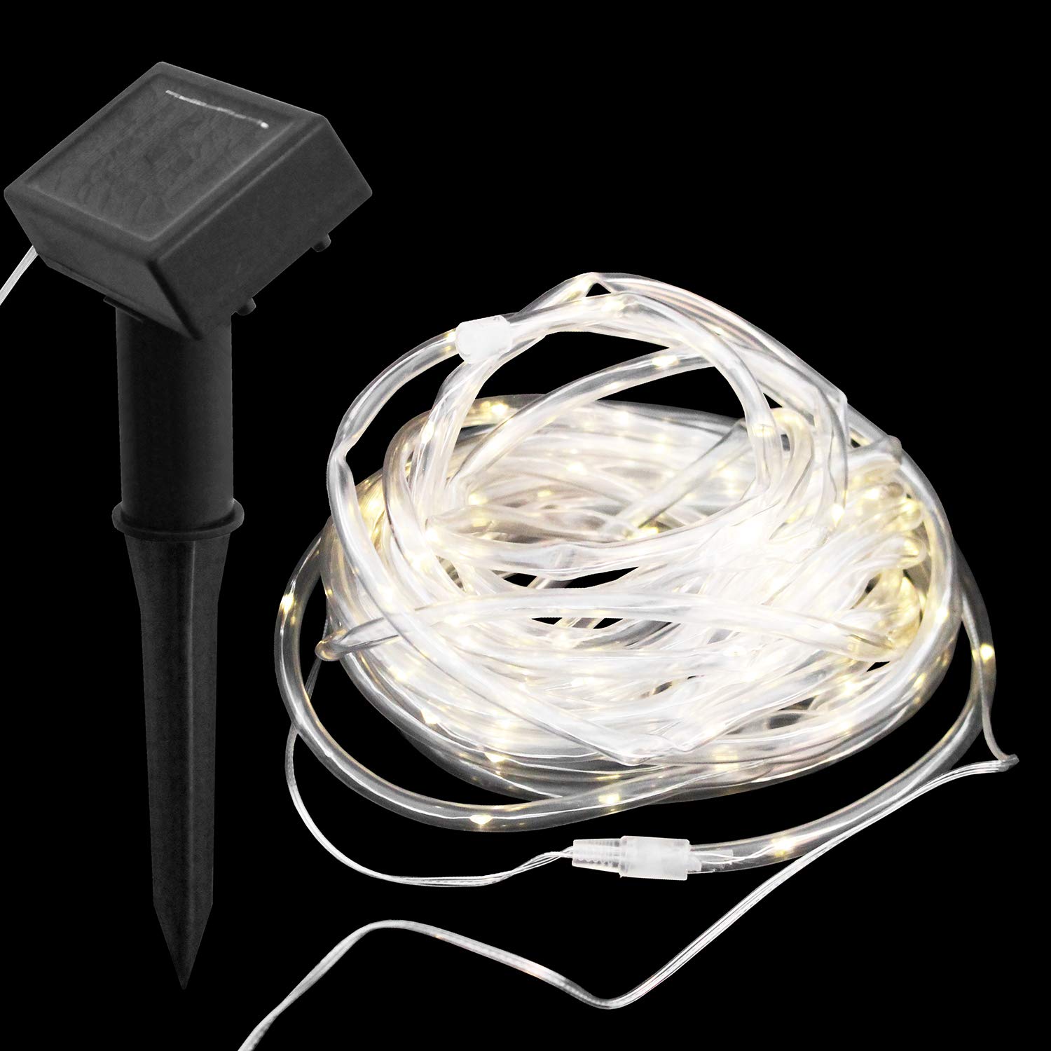 GRUNDIG Guirnalda de luces solares (100 ledes, luz blanca cálida, 10 m)