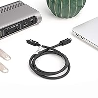 Vista 6 de Plugable Cable Thunderbolt 3 de 40 Gbps soporta carga de 100 W (20 V, 5 A), 2.6 pies / 31.5 in certificado por Thunderbolt, compatible con USB C