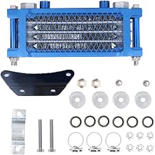 Universal Engine Oil Cooler Kit, Motorcycle Oil Cooling Radiator System, Fast Heat Dissipation Metal Oil Cooler with Mounting Hardware for 125cc 250cc Dirt Bike ATV
