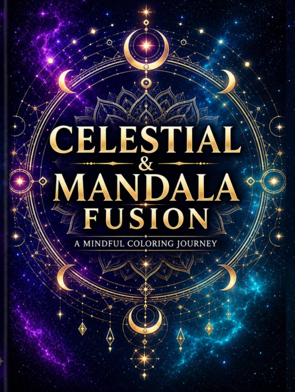 Celestial & Mandala Fusion Coloring Book: 50+ Cosmic Designs for Relaxation, Stress Relief & Mindfulness | Sacred Geometry, Stars, Moons & Mandalas for Teens & Adults (Mindful Mandala Fusion Series)
