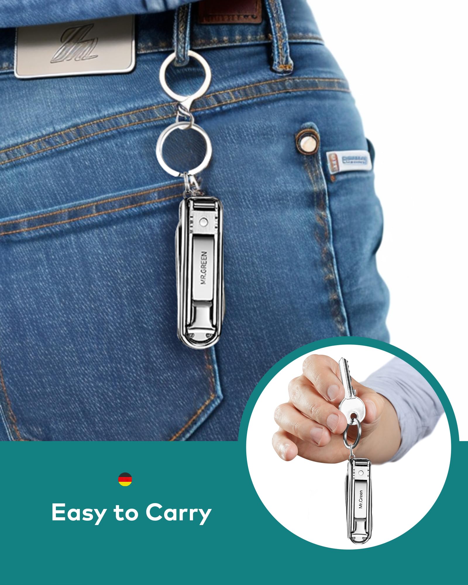 MR.GREEN Portable Multifunction Stainless Steel Foldable Nail Clipper